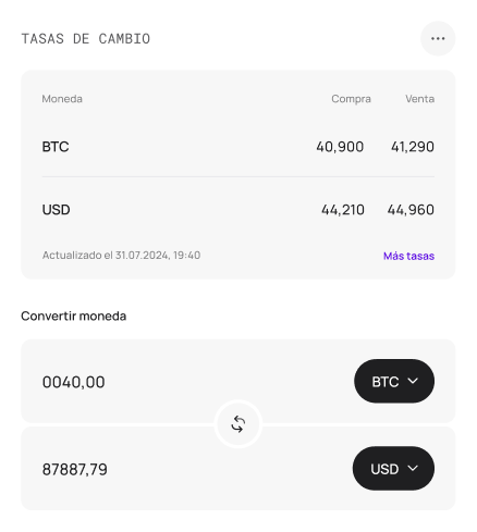 Tasas de cambio